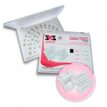 Andry White Plus Kit Bracket Estético Cerámico MBT / ROTH 20u SKS Dental